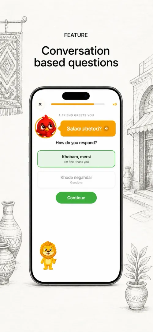 Conversation-based question in a chat interface