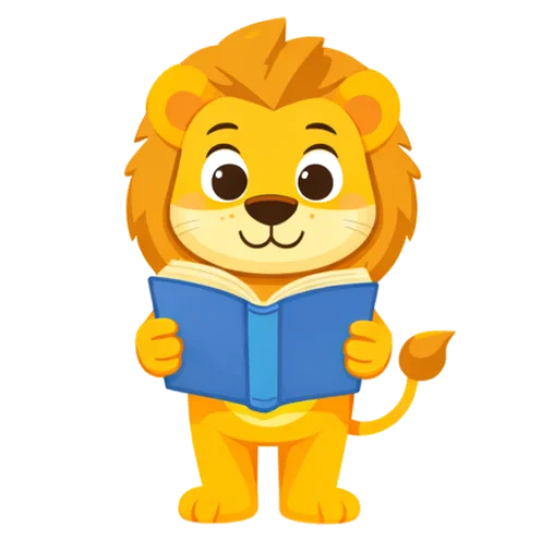 Leo the lion reading Persian notes