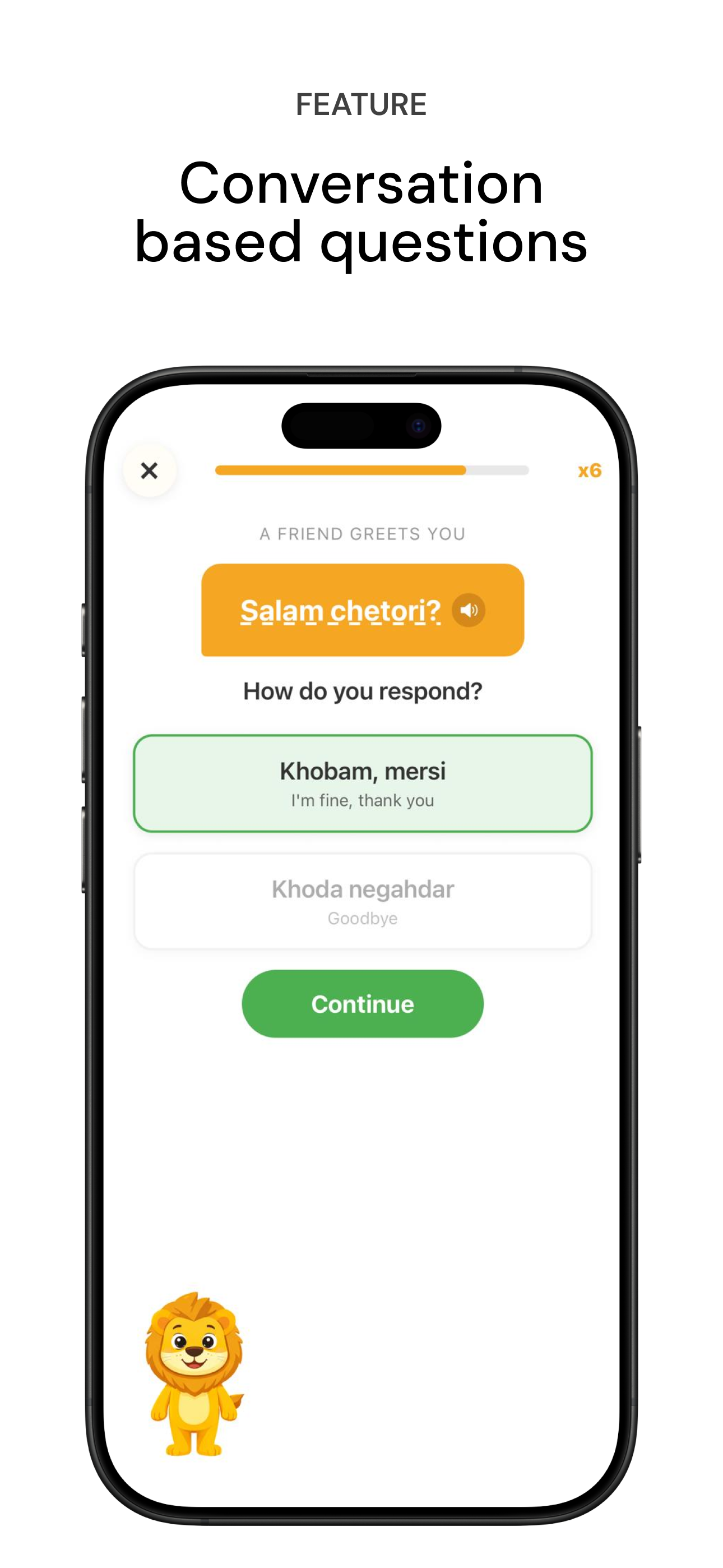 Conversation-based questions in a dialogue context